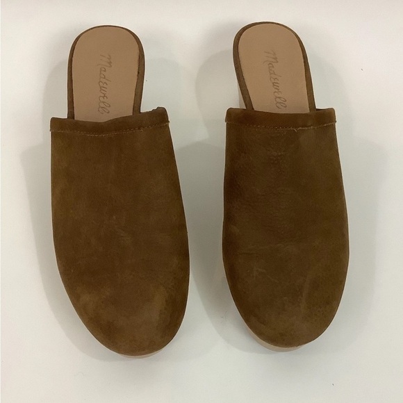 Madewell Sz 7.5 The Ruby Clog In Suede Rustic Twig Brown Slip On Shoes - Picture 3 of 11